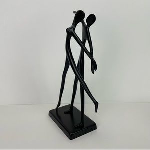 Bronze Sculpture Black Lacquer Modern Minimalist Figural Ballet Bodrul Khalique